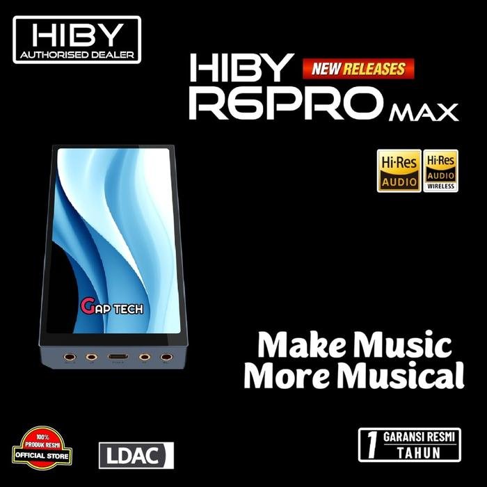 HiBy R6Pro Max / R6 Pro Max / Cutting-edge DAC Android DAP with Dual ES9039MS Pro DAC / DAP Original - Blue