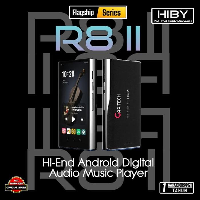 Hiby R8 II / R8II / R8 / Mark 2 / Gen 2 Hi-End Android Digital Audio Player with Darwin-MPA DAC and DSD 1024 Support / DAP Original - FLOWING SILVER