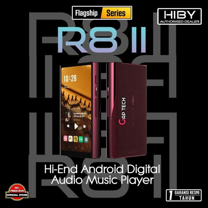 Hiby R8 II / R8II / R8 / Mark 2 / Gen 2 Hi-End Android Digital Audio Player with Darwin-MPA DAC and DSD 1024 Support / DAP Original - BORDEAUX RED