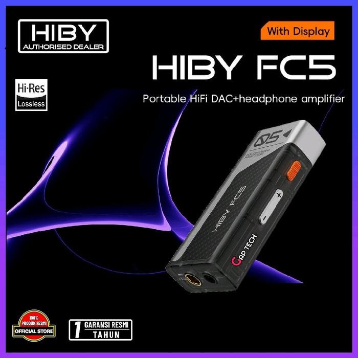 HiBy FC5 / FC 5 with Display Portable HiFi DAC+Headphone Amplifier Original - Silver