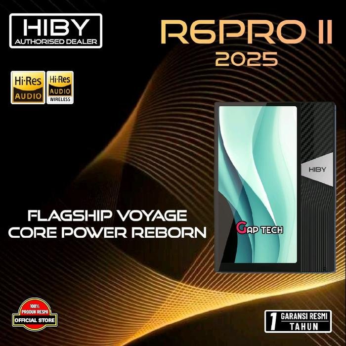 HiBy R6Pro II / R6 Pro II / R6 Pro 2 2025 - Premium Lossless Hi-Res Portable Music Player / Digital Audio Player / DAP Original - Black