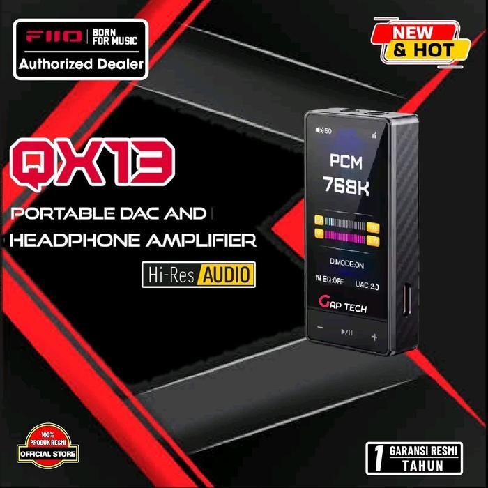 FiiO QX13 / QX-13 / QX 13 ES9027SPRO Portable DAC & Headphone Amplifier / DAC AMP Original - Black