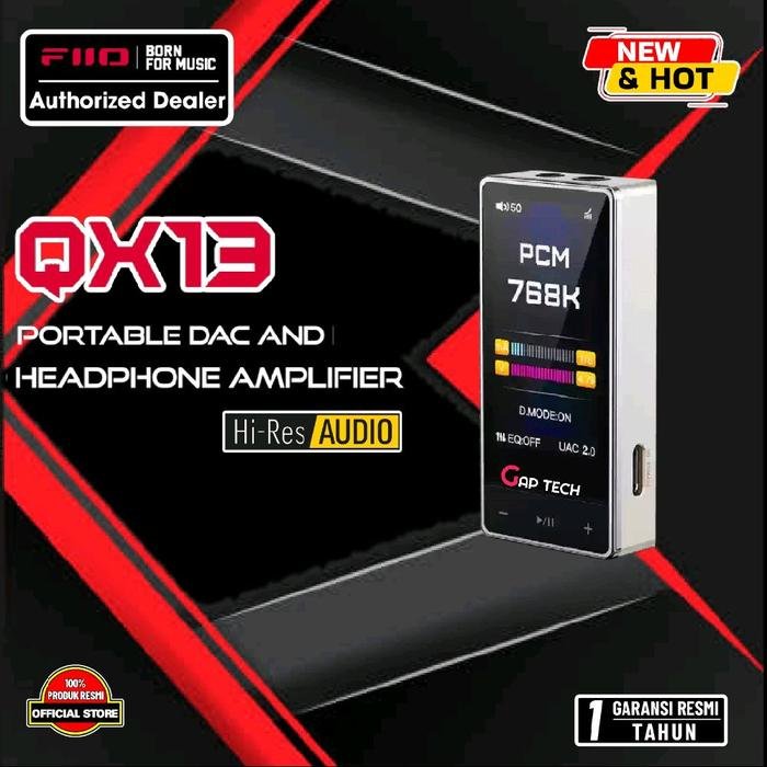 FiiO QX13 / QX-13 / QX 13 ES9027SPRO Portable DAC & Headphone Amplifier / DAC AMP Original - Titanium