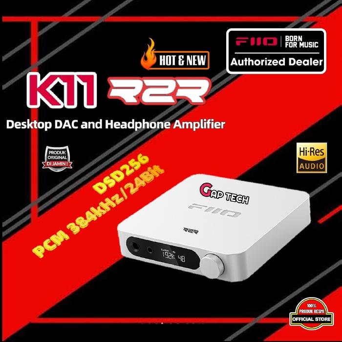 Fiio K11 R2R / K-11 R2R / K 11 R2R / K11R2R / K11 True 24bit R2R Desktop DAC and Headphone Amplifier / DAC AMP Original - Silver