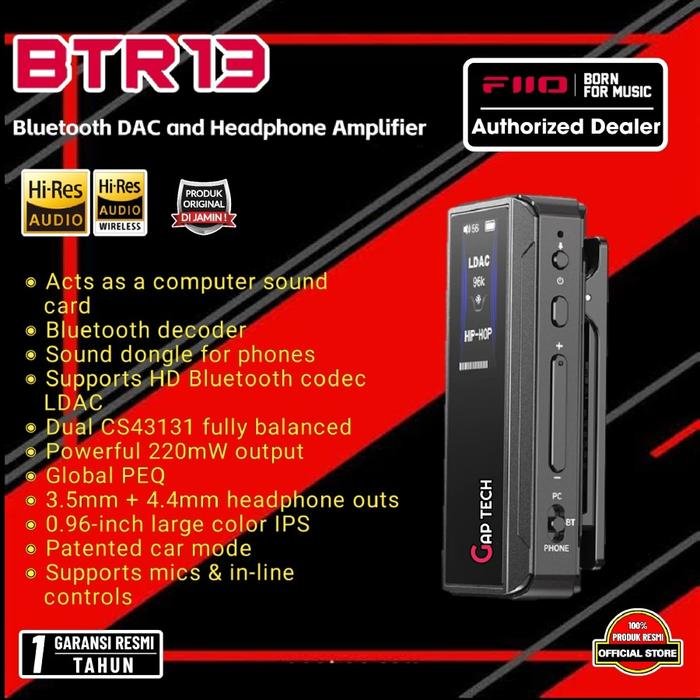 Fiio BTR13 / BTR 13 Portable Bluetooth DAC and Headphone Amplifier Original - Black