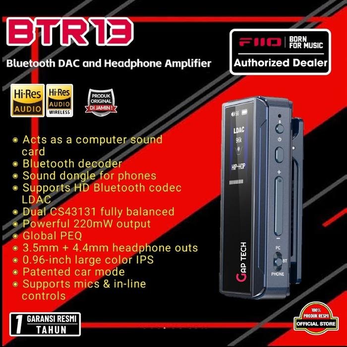 Fiio BTR13 / BTR 13 Portable Bluetooth DAC and Headphone Amplifier Original - Blue