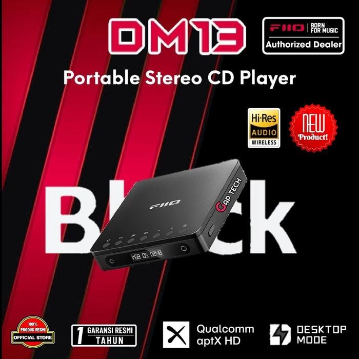 Fiio DM13 / DM-13 / DM 13 BT Hi-Fi Portable Stereo CD Player / Discman Original - Black