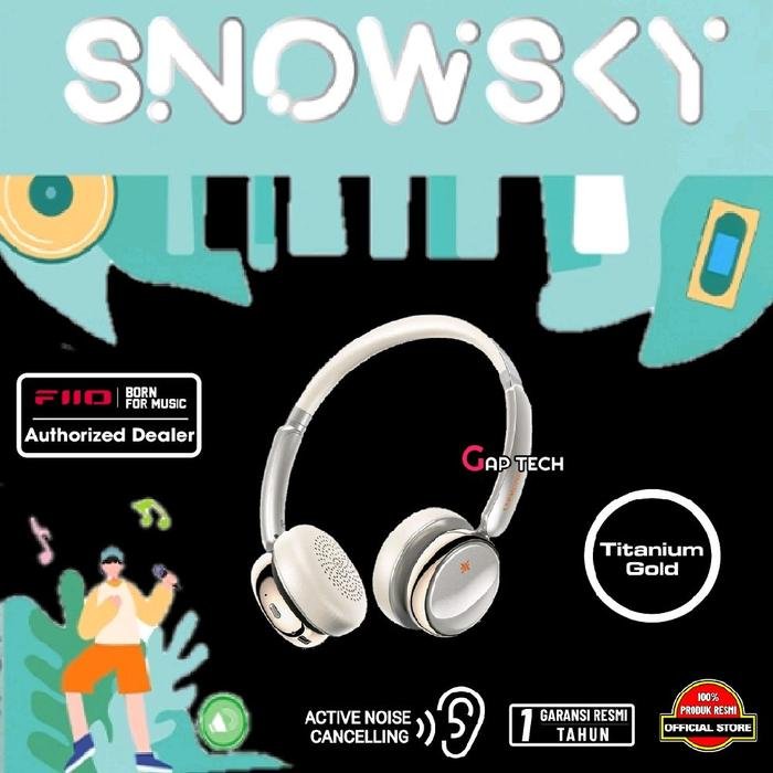 Fiio Snowsky Anytime / Any Time On-Ear Bluetooth Active Noise Cancelling ANC Headphones Original - Titanium Gold