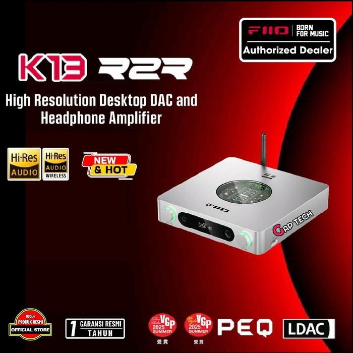 Fiio K13 R2R / K13R2R / K 13 R2R High Resolution Desktop DAC and Headphone Amplifier / DAC Amp Original - Silver