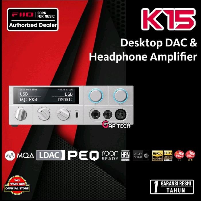 Fiio K15 / K-15 / K 15 Desktop DAC and Headphone Amplifier / DAC AMP Original - Silver