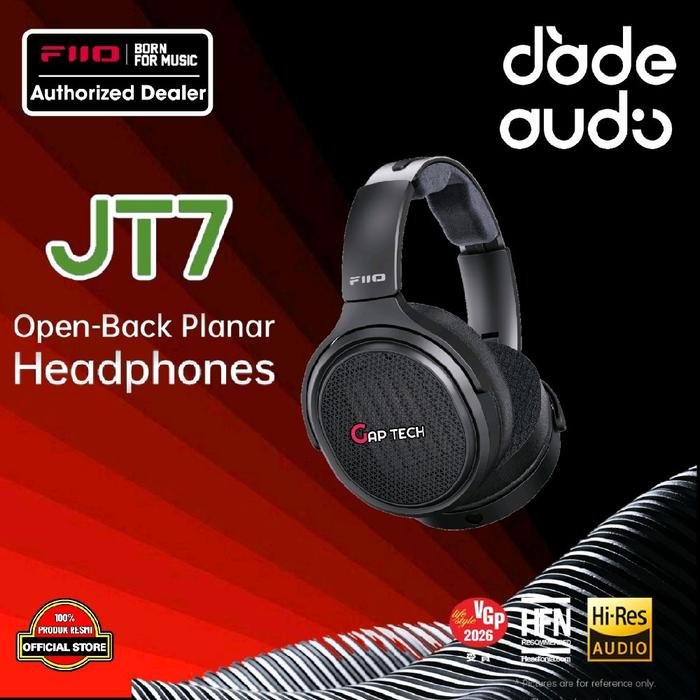 FiiO JT7 / JT 7 Planar Magnetic Driver Open Back Headphone Original - Black