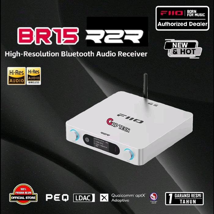 Fiio BR15 R2R / BR 15 R2R / BR15R2R High-Resolution Bluetooth Audio Receiver Original - Silver
