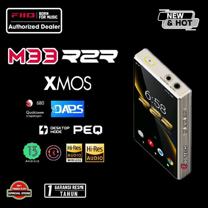 Fiio M33 R2R / M 33 R2R / M-33 R2R High Resolution Digital Audio Player / DAP Original - Titanium Gold