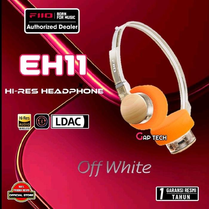 Fiio EH 11 / EH11 / EH-11 Hi-Res Retro Bluetooth Headphone Original - OFF WHITE
