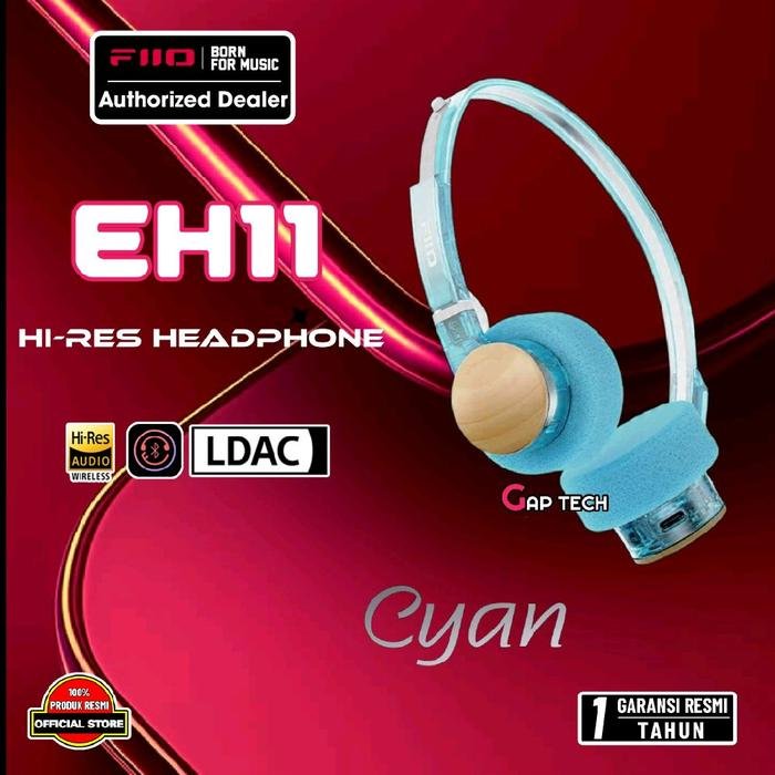 Fiio EH 11 / EH11 / EH-11 Hi-Res Retro Bluetooth Headphone Original - CYAN