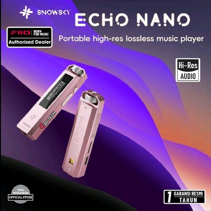 Fiio Echo Nano Portable Hi-Res Dual DAC Digital Audio Player / Music Player / DAP Original - Pink