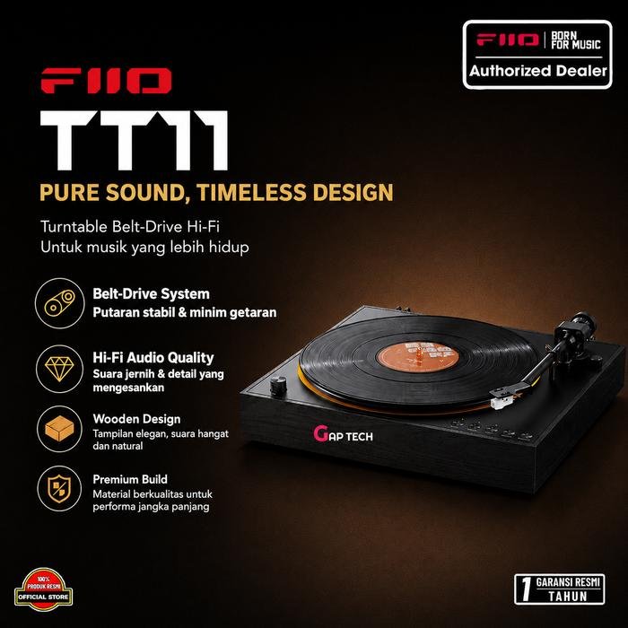 Fiio TT11 / TT 11 Fully Automatic Turntable Original - Black