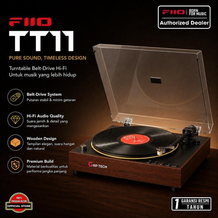 Fiio TT11 / TT 11 Fully Automatic Turntable Original - Brown