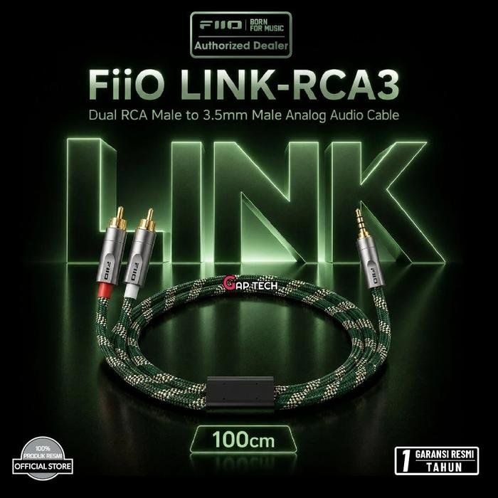 Fiio LINK Series USB / RCA / XLR / Coaxial Hi-Fi Audio Cables Silver Plated Monocrystalline Copper of Cables Original - LINK-RCA3