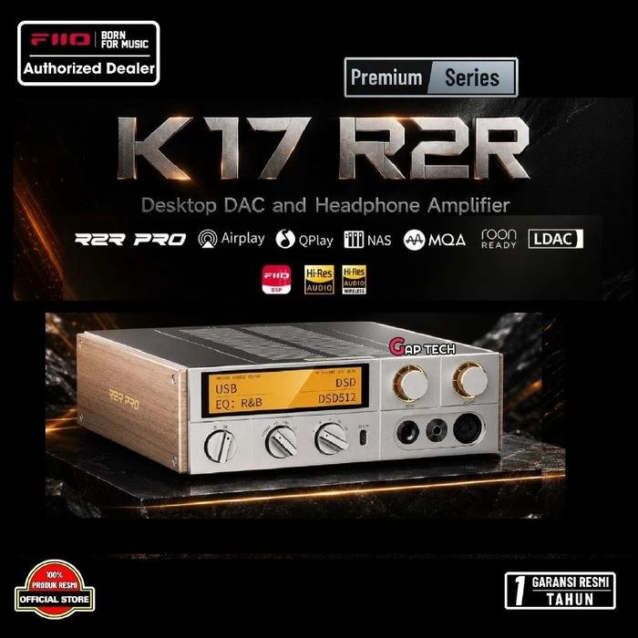 FIIO K17 R2R / K 17 R2R Fully Balanced Desktop DAC and Headphone Amplifier Original - Silver