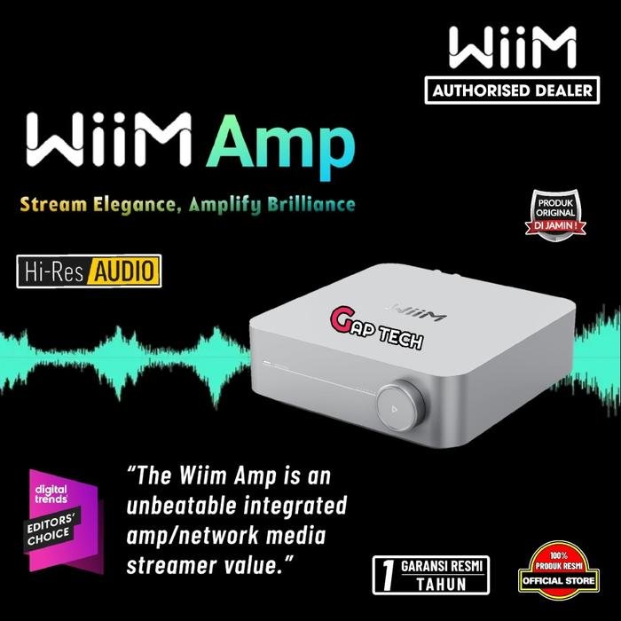 Wiim Amp Hi-Res Multiroom Streaming Amplifier with AirPlay 2 Original - Silver