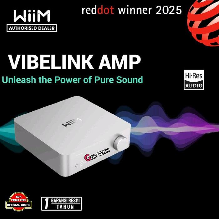 WiiM Vibelink Amp Premium Power Amplifier with Premium ESS 9039Q2M DAC and TI TPA3255 - Amplifier Original - Silver