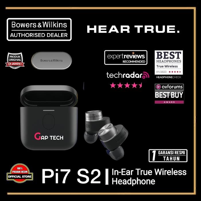 Bowers & Wilkins B&W Pi7 S2 In-Ear True Wireless Earbuds Original - SATIN BLACK