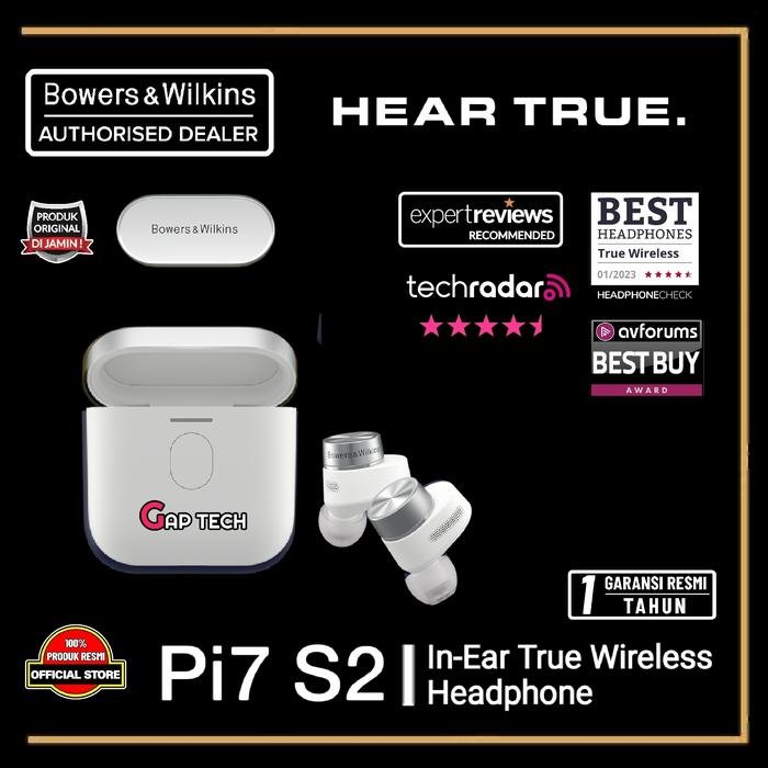 Bowers & Wilkins B&W Pi7 S2 In-Ear True Wireless Earbuds Original - CANVAS WHITE
