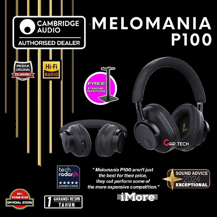 Cambridge Melomania P100 / P 100 / P100 SE / P100SE / P 100 SE Premium Hi-Fi Over-Ear Headphones with Active Hybrid Noise Cancellation Headphone Original - Black