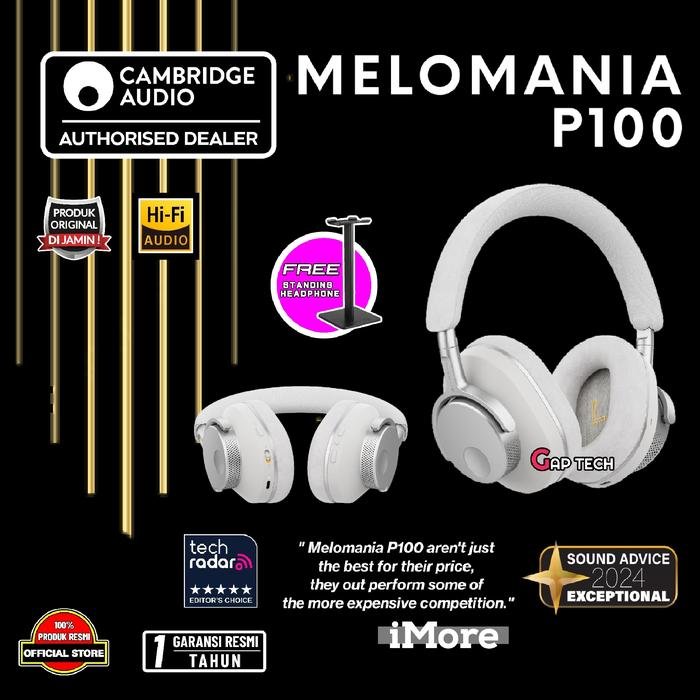 Cambridge Melomania P100 / P 100 / P100 SE / P100SE / P 100 SE Premium Hi-Fi Over-Ear Headphones with Active Hybrid Noise Cancellation Headphone Original - White