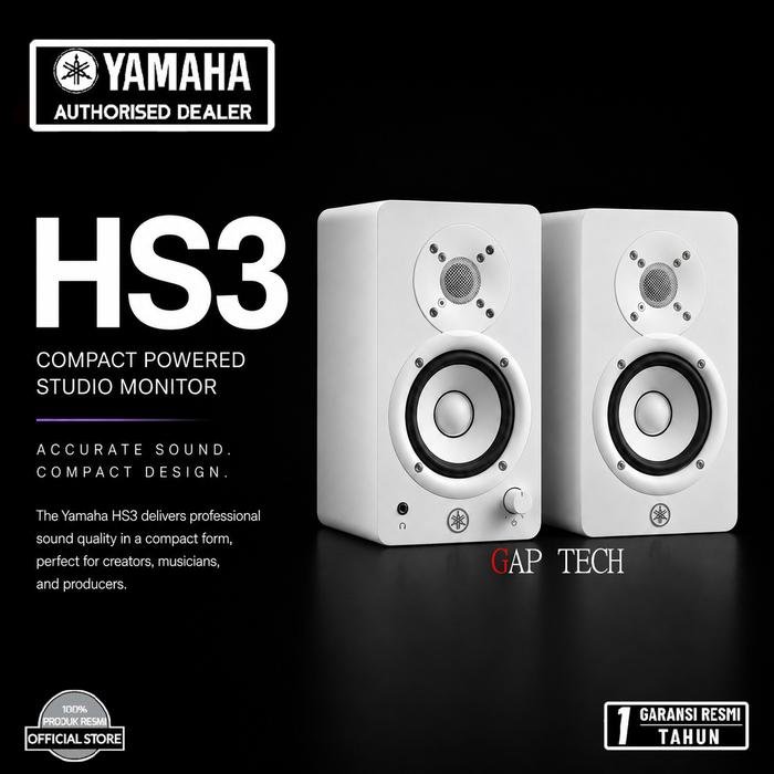 Yamaha HS3 HS 3 Studio Monitor Professional Speaker Monitoring Original - White