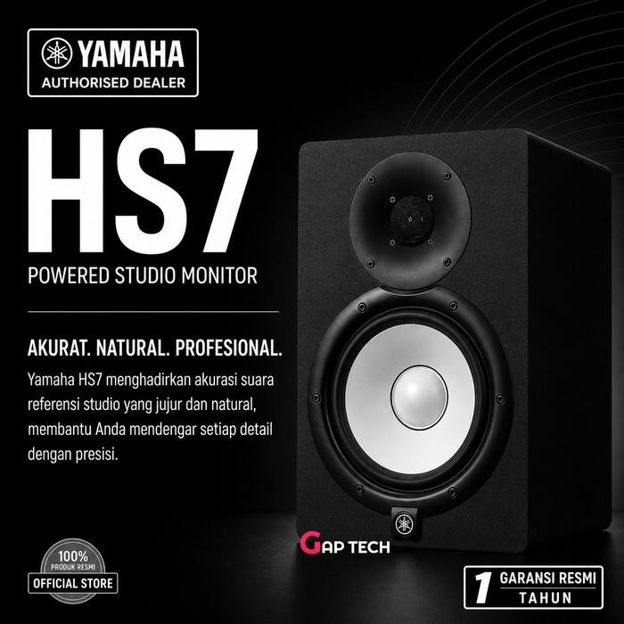Yamaha HS7 HS 7 H S7 6.5" 2 Way Studio Monitor Speaker Original - Black