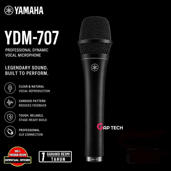 Yamaha YDM-707 / YDM707 Dynamic Wired Microphone Super Cardioid XLR Original - Black