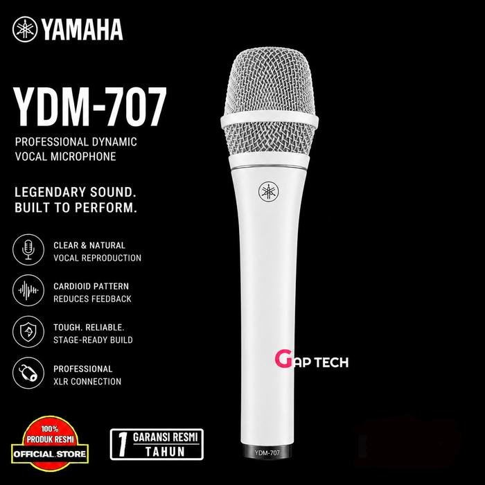 Yamaha YDM-707 / YDM707 Dynamic Wired Microphone Super Cardioid XLR Original - White
