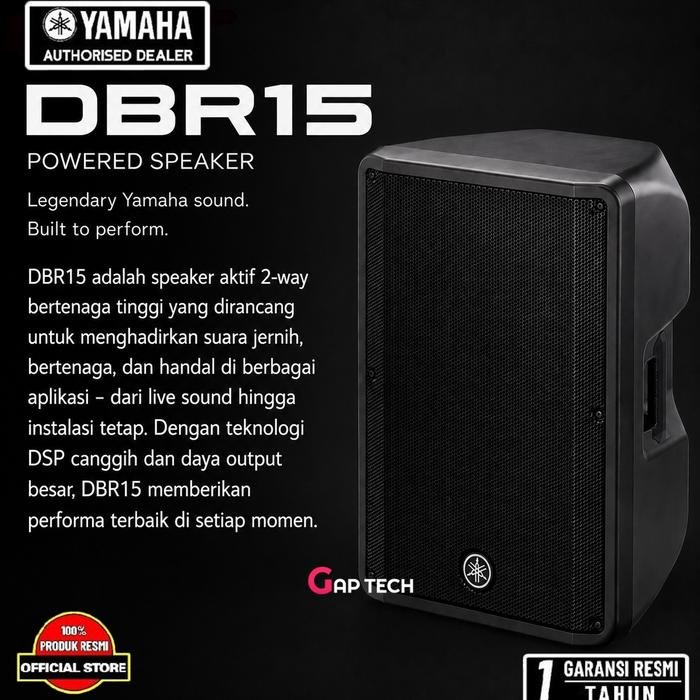 Yamaha DBR15 DBR-15 Active Speaker 15 Inch Output 1000 Watt Original - 1Pcs