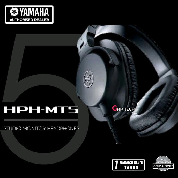 Yamaha HPH-MT5 / HPH MT5 / HPH-MT8 / HPH MT8 Professional Studio Monitor Headphones Original - HPH-MT5 BLACK