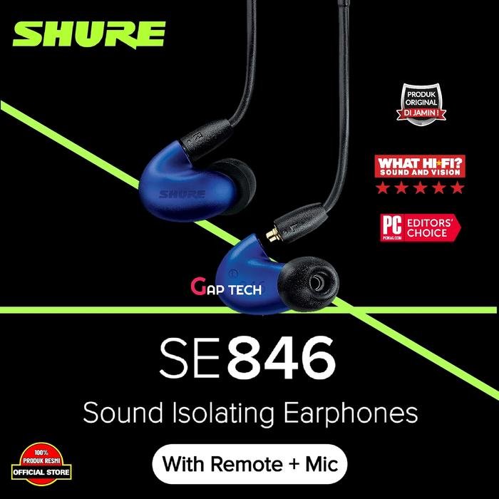 SHURE SE846 / SE 846 Gen 2 Gen2 Flagship Sound Isolation Earphones iem Original - GEN1 - UNI BLUE
