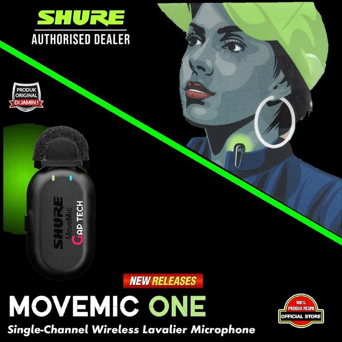 Shure MoveMic Series / MV-ONE / MoveMic One / MV-TWO / MoveMic Two / MV-R / MoveMic Receiver / MV-TWO-KIT / MoveMic Two Receiver Kit - Professional Wireless Microphone System Original - MV ONE