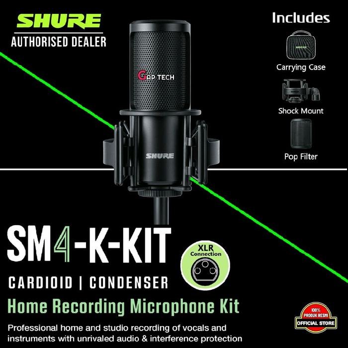 Shure SM4 / SM-4 / SM 4 / SM4 Kit / SM 4 Kit Professional Home and Studio Recording of Vocals and Instruments Microphone Original - SM4 KIT