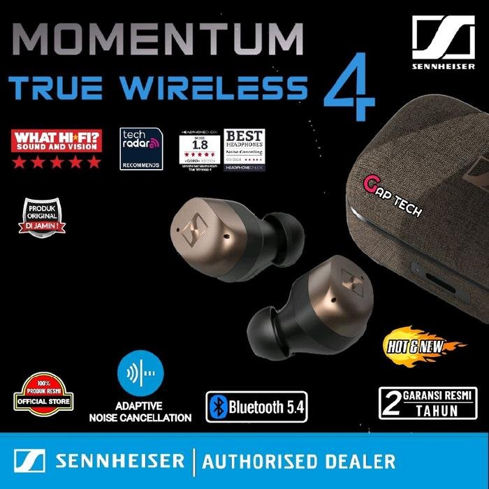 Sennheiser MOMENTUM True Wireless 4 / TWS 4 / TWS4 Premium Adaptive Active Noise Cancelling True Wireless Earbud Original - BLACK COPPER
