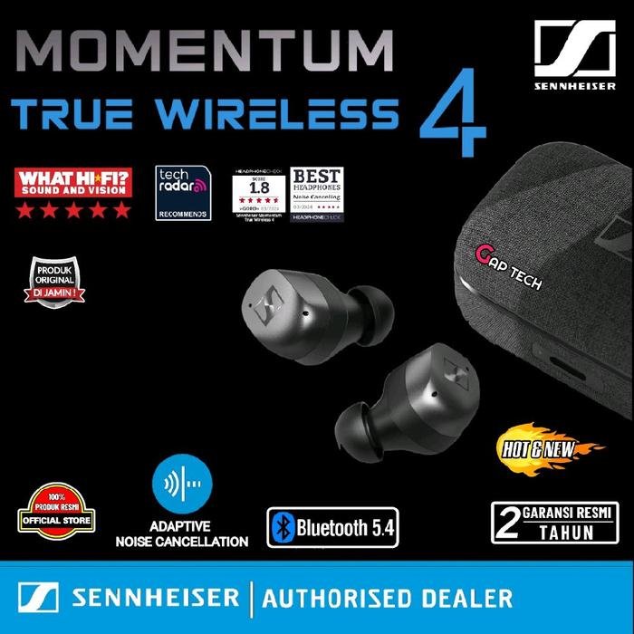 Sennheiser MOMENTUM True Wireless 4 / TWS 4 / TWS4 Premium Adaptive Active Noise Cancelling True Wireless Earbud Original - BLACK GRAPHITE