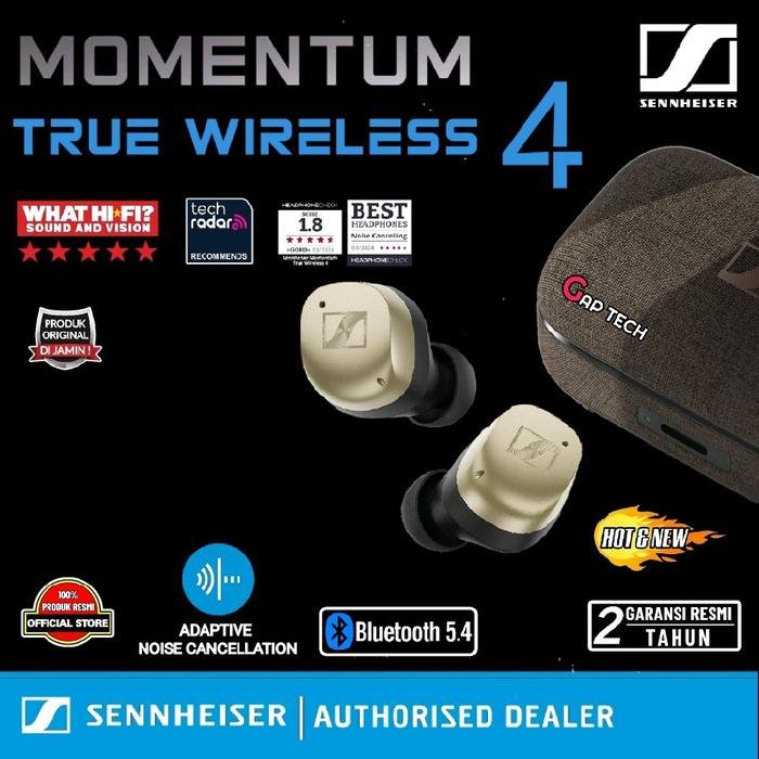 Sennheiser MOMENTUM True Wireless 4 / TWS 4 / TWS4 Premium Adaptive Active Noise Cancelling True Wireless Earbud Original - Gold