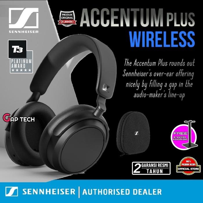 Sennheiser ACCENTUM Plus Wireless Adaptive Noise Cancelling Bluetooth Over-Ear Headphone Original - Black