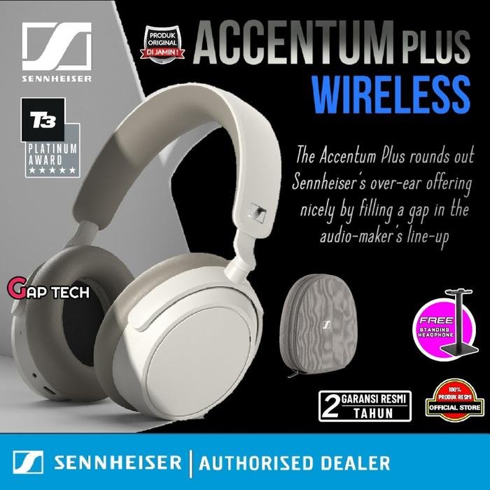 Sennheiser ACCENTUM Plus Wireless Adaptive Noise Cancelling Bluetooth Over-Ear Headphone Original - White
