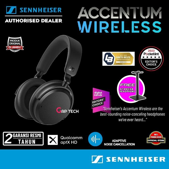 Sennheiser Accentum Wireless Noise Cancelling Bluetooth Headphone Original - Black