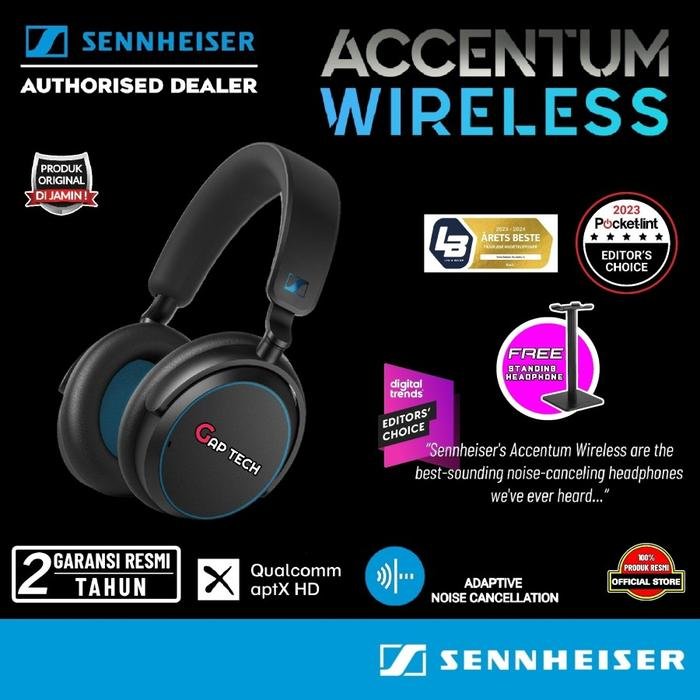 Sennheiser Accentum Wireless Noise Cancelling Bluetooth Headphone Original - Blue
