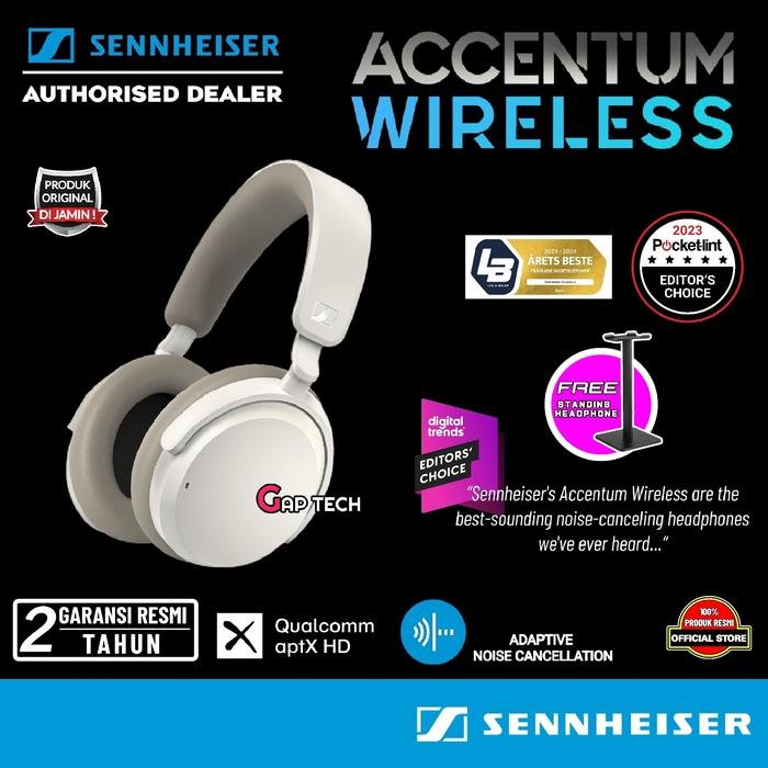 Sennheiser Accentum Wireless Noise Cancelling Bluetooth Headphone Original - White