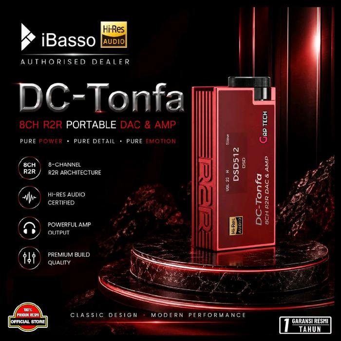 iBasso DC Tonfa 8CH R2R Portable DAC & Headphone Amplifier / DAC Amp Original - Red