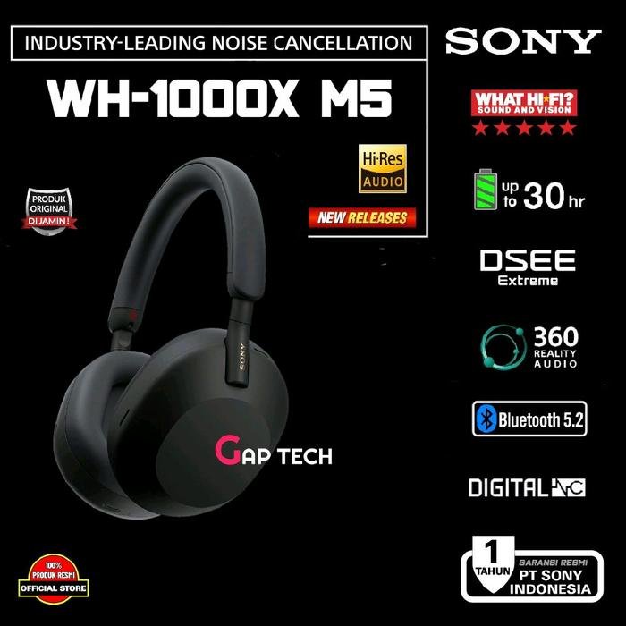 Sony WH 1000XM5 / WH1000XM5 / WH 1000X M5 NC Wireless Headphone Original - Black