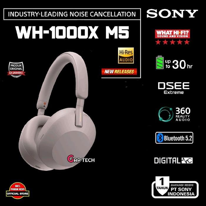 Sony WH 1000XM5 / WH1000XM5 / WH 1000X M5 NC Wireless Headphone Original - Pink